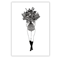 Affiche A4 Fille Aux Fleurs - 21 X 29,7 Cm-Helen B Best