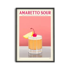 Affiche Cocktail - Elin Pk - Amaretto Sour-PSTR Studio New