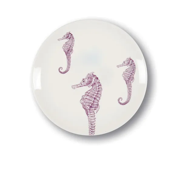Assiette A Dessert Hippocampes En Porcelaine - O 21 Cm-Sélectionné par Fleux Clearance