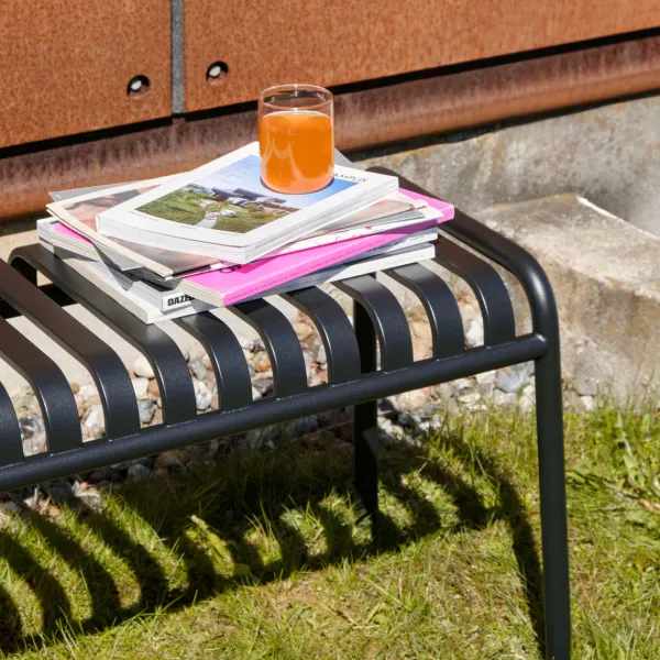 Banc Palissade En Acier Poudre - Anthracite-Hay