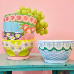 Bol Avec Fleurs En Relief En Ceramique - Rose-Rice New