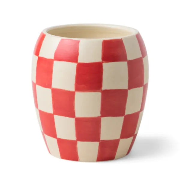 Bougie Damier En Porcelaine - Rose & Santal-Sélectionné par Fleux Discount