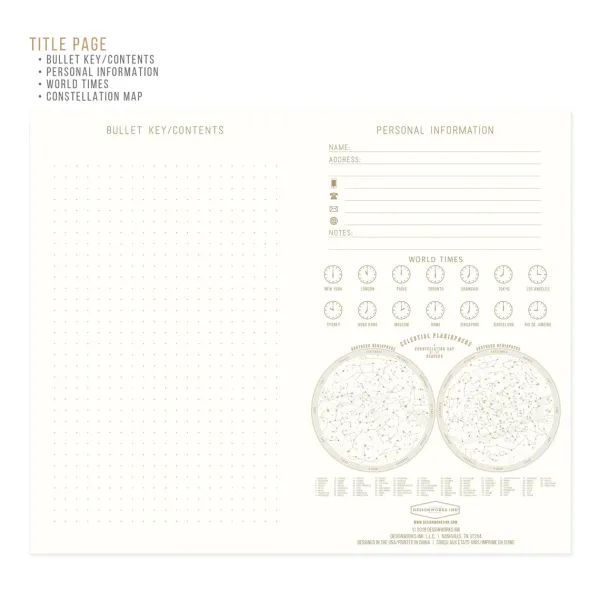 Carnet Constellations - Bleu Marine-Sélectionné par Fleux Discount