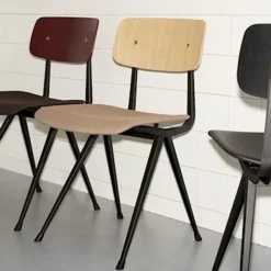Chaise Result Noir - Rouge Brique - Chene Laque-Hay New