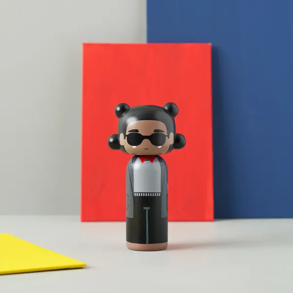 Figurine En Bois Kokeshi Sketch.Inc Jean-Michel - 15 Cm-Lucie Kaas Discount