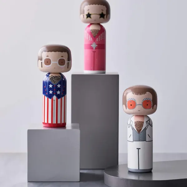 Figurine En Bois Kokeshi Sketch.Inc Elton Rose - 14.5 Cm-Lucie Kaas Clearance