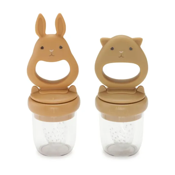 Lot De 2 Grignoteuses En Silicone - Almond / Terracotta-Konges Slojd Discount