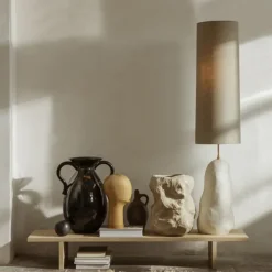 Pied De Lampe Hebe En Ceramique - H 100 Cm - Blanc-Ferm Living Outlet
