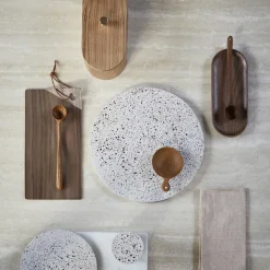 Plateau Rond En Beton - Terrazzo-HK Living Sale