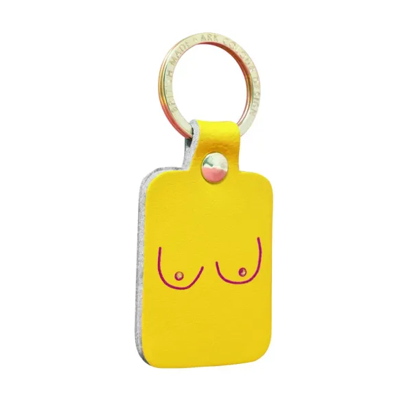 Porte-clés Boobs Cuir - Jaune Clair-Ark Online