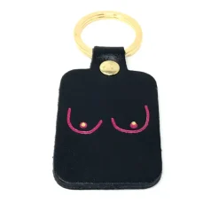Porte-clés Boobs En Cuir - Noir-Ark Clearance