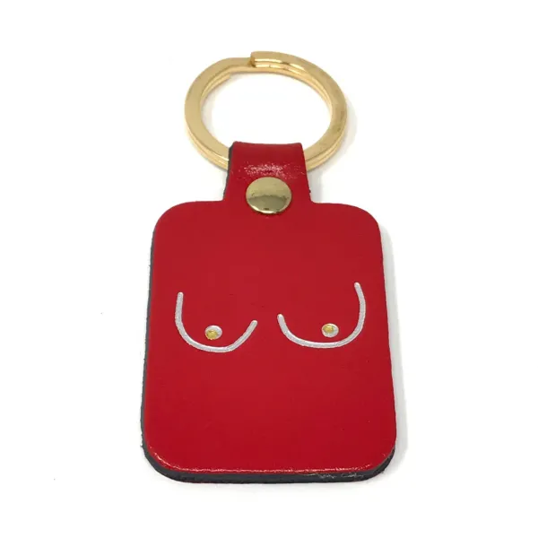 Porte-clés Boobs En Cuir - Rouge-Ark Discount