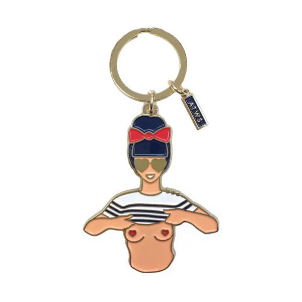 Porte-clés Sexy Girl En Metal Dore Emaille-All the ways to say Sale