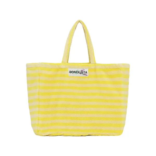 Sac Weekend A Rayures - Pristine & Neon Yellow-Sélectionné par Fleux Clearance
