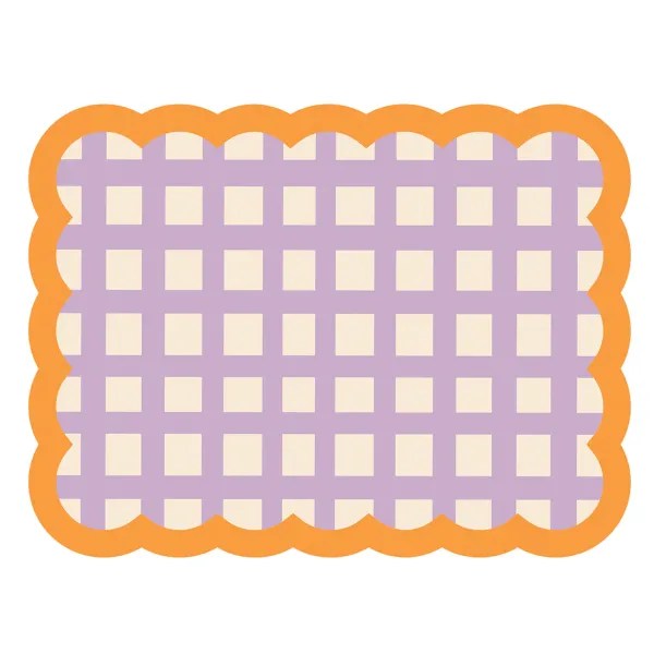Set De Table Biscotti A Carreaux - 38 Cm X 48 Cm -Lilas & Orange-Fleux Hot