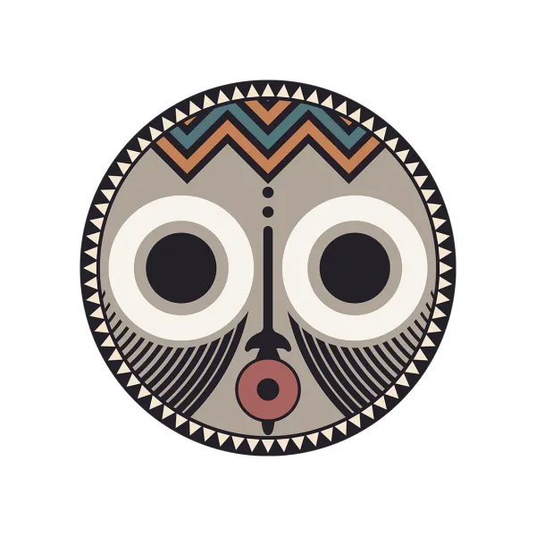 Set De Table Masque Africain Asaro En Vinyle - O 38 Cm - Multi-Pôdevache Hot
