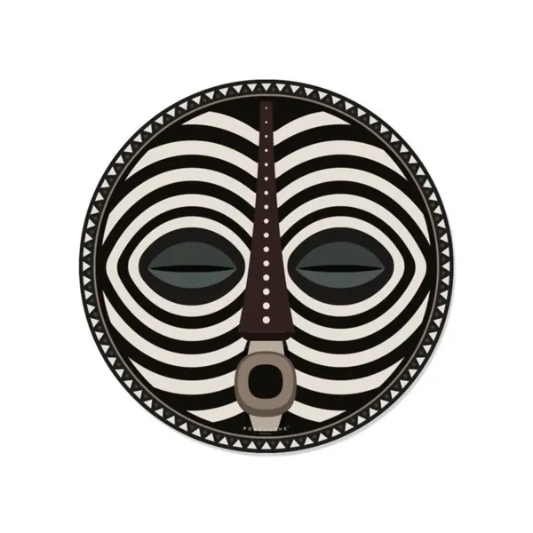 Set De Table Rond Masque Africain Dourou En Vinyle - O 38 Cm-Pôdevache Discount