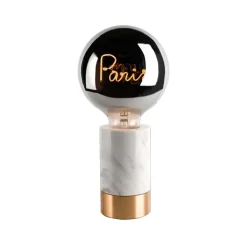 Socle Lampe De Table Romance - Marbre Blanc-Elements Lighting Sale