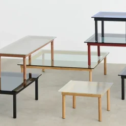 Table Basse Kofi Chene Massif Noir & Verre Roseau Clair - L 140 X L 50 X H 36 Cm-Hay Hot