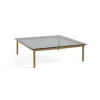 Table Basse Kofi Chene Massif & Verre Teinte Gris - L 120 X L 120 X H 36 Cm-Hay