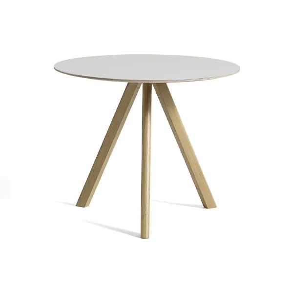 Table Cph20 Ronde Chene Clair Huile & Linoleum - Creme-Hay