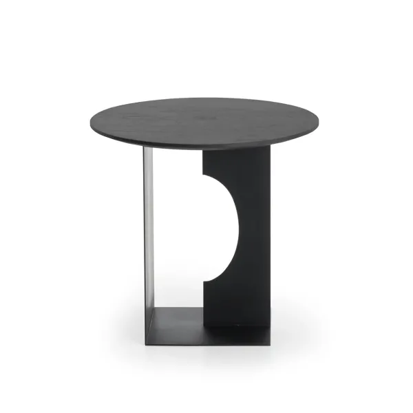 Table D'Appoint Arc En Teck Noir Verni - O 50 Cm-Ethnicraft Best