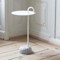 Table D'Appoint Bowler En Acier Et Granit - Blanc Creme-Hay Clearance