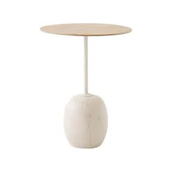 Table D'Appoint Lato Ln8 Chene / Marbre Crema Diva - O 40 Cm-And Tradition Hot