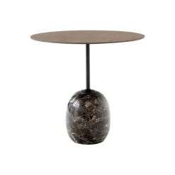 Table D'Appoint Lato Ln9 Noyer / Marbre Emparador - O 50 Cm-And Tradition Sale