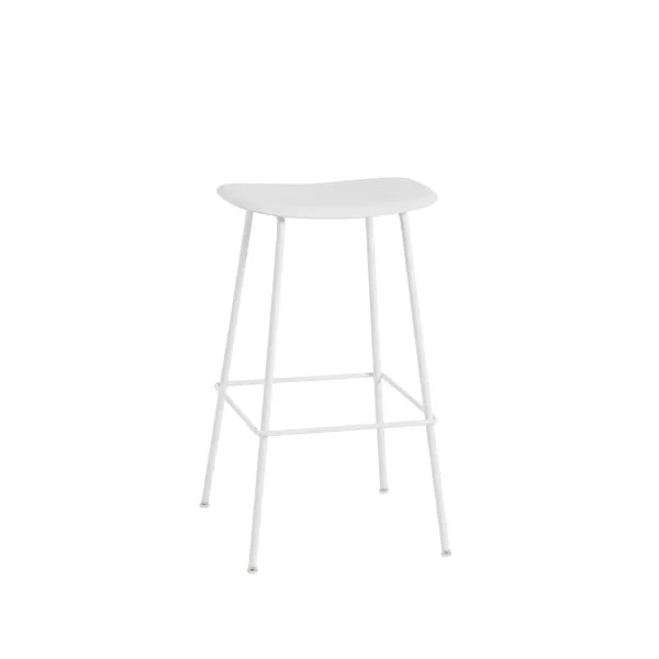 Tabouret Fiber Tube Blanc + Assise Blanc-Muuto Online