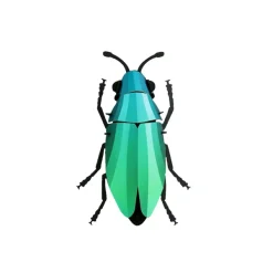 Trophee Origami Coleoptere Vert Cariben Metallique-Assembli Hot
