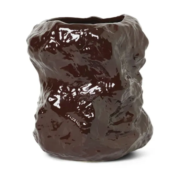 Vase Tuck En Ceramique Vernissee - Brun-Ferm Living New